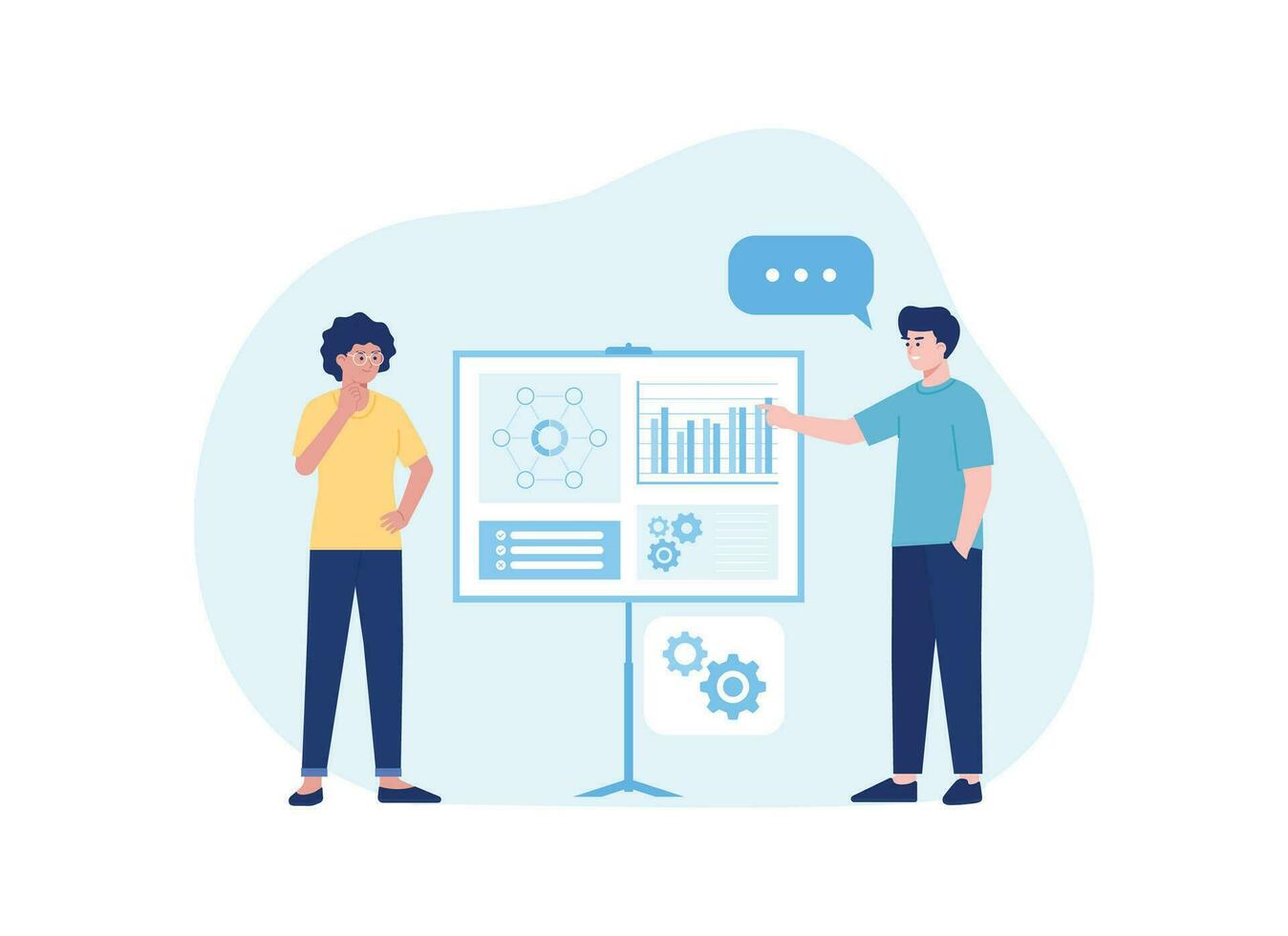 growth chart analysis concept flat illustration vector