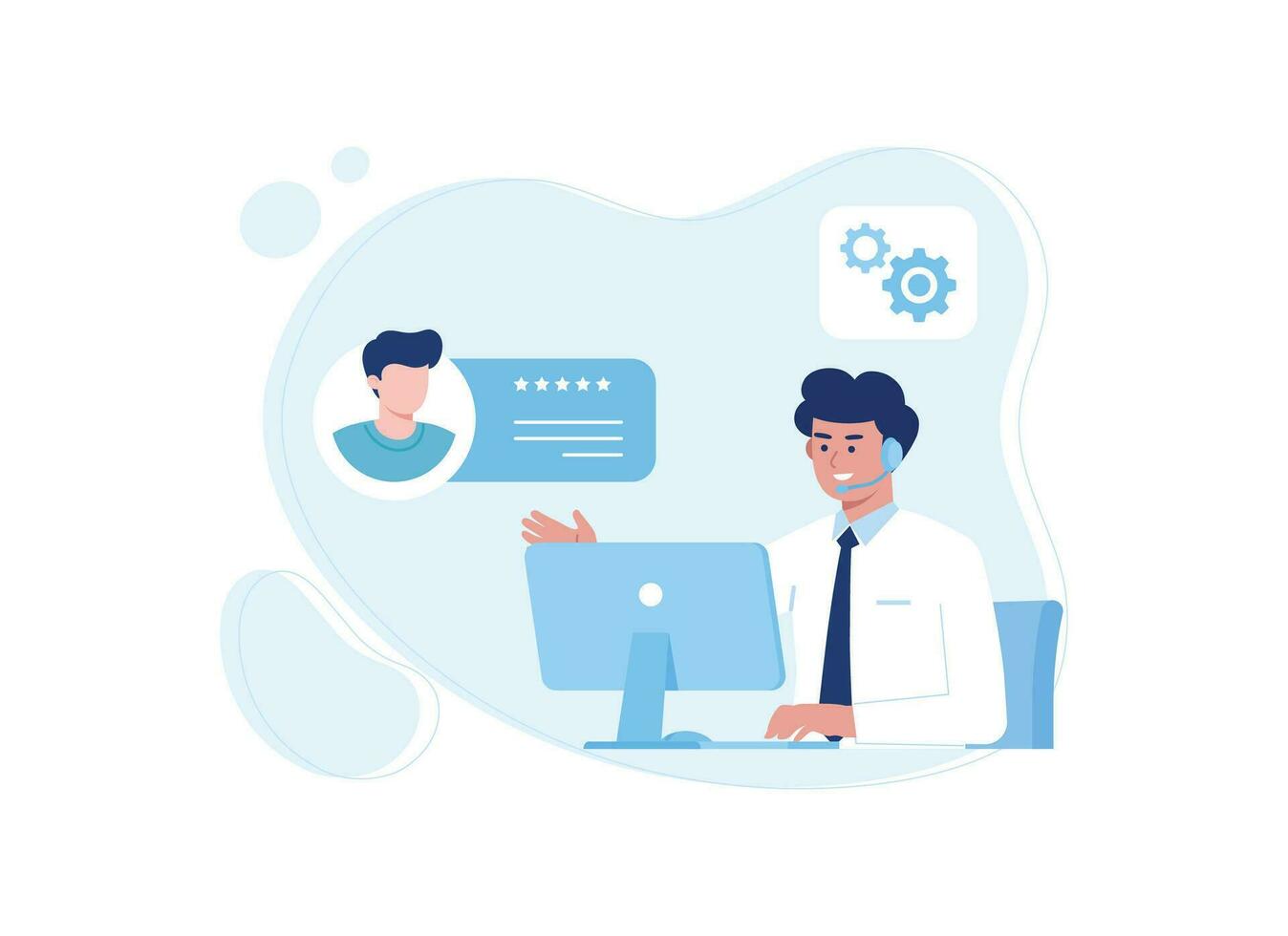 was chatting with a client concept flat illustration vector