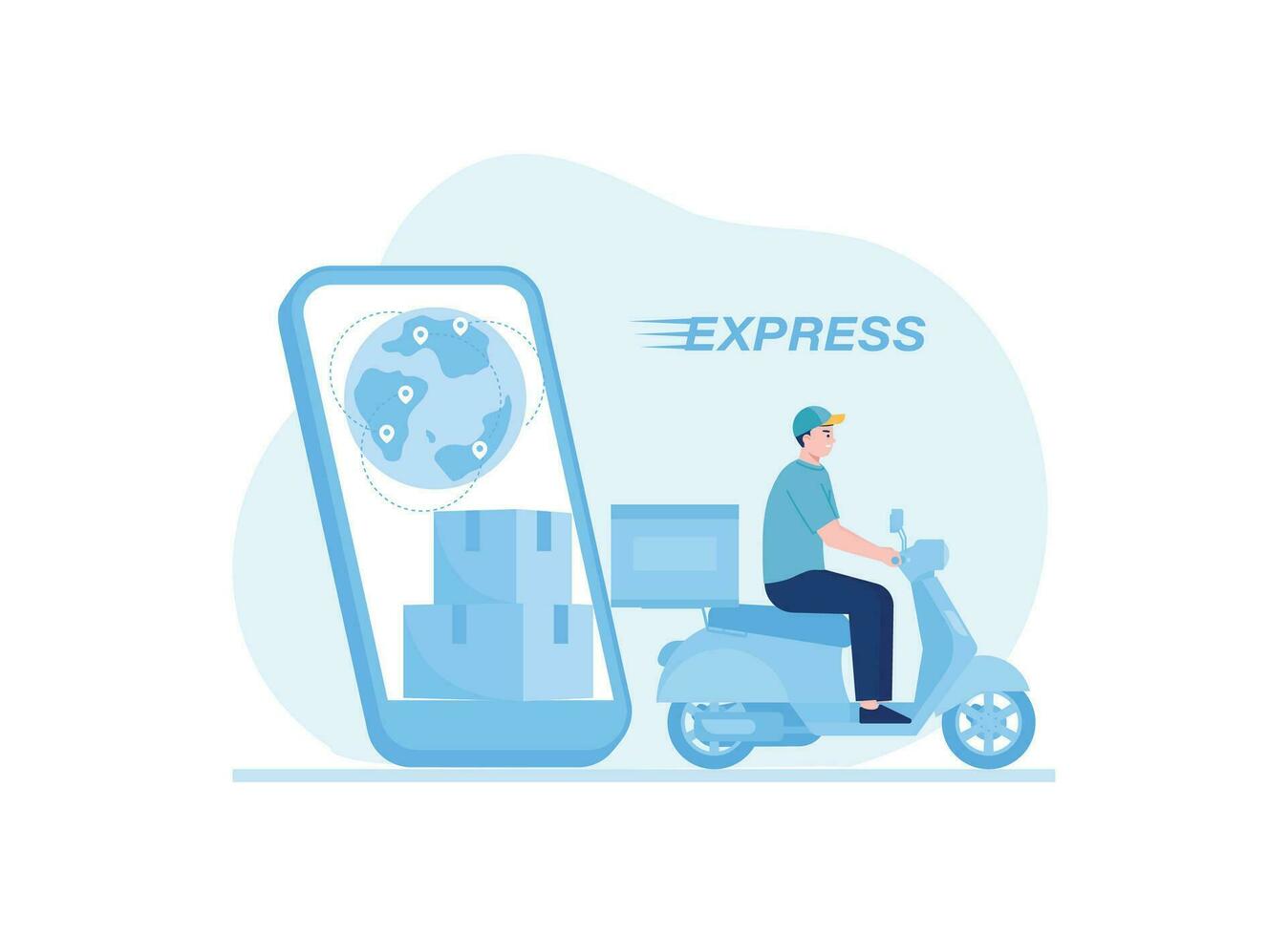 deliver package concept flat illustration vector