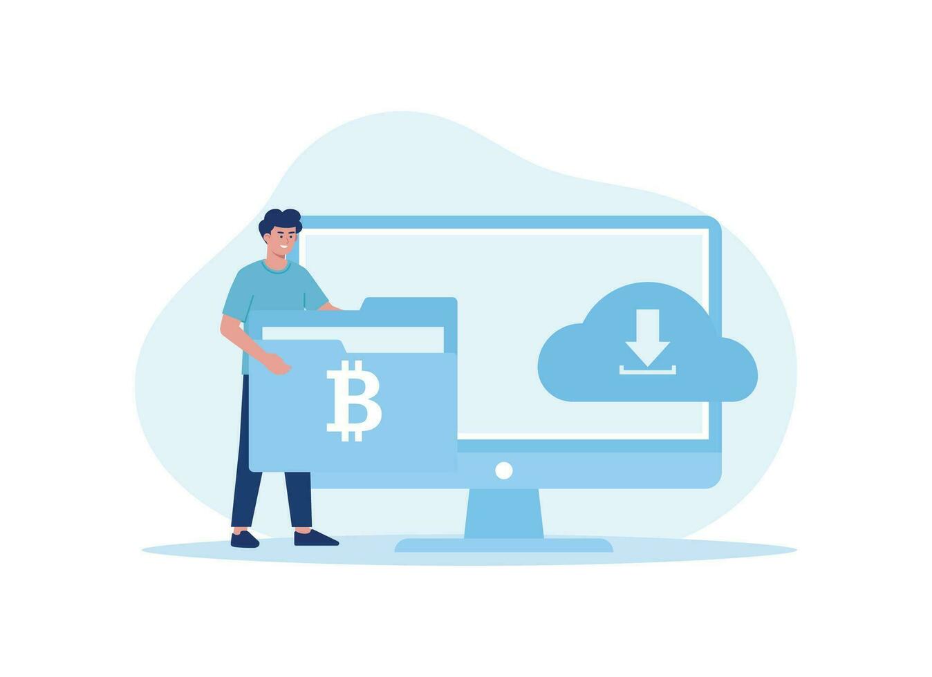 bitcoin archivo descargar concepto plano ilustración vector