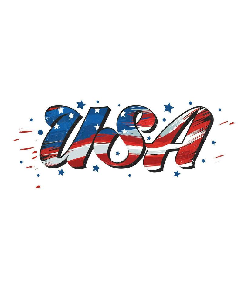 USA Flag Typograpgy t-shirt design, vector