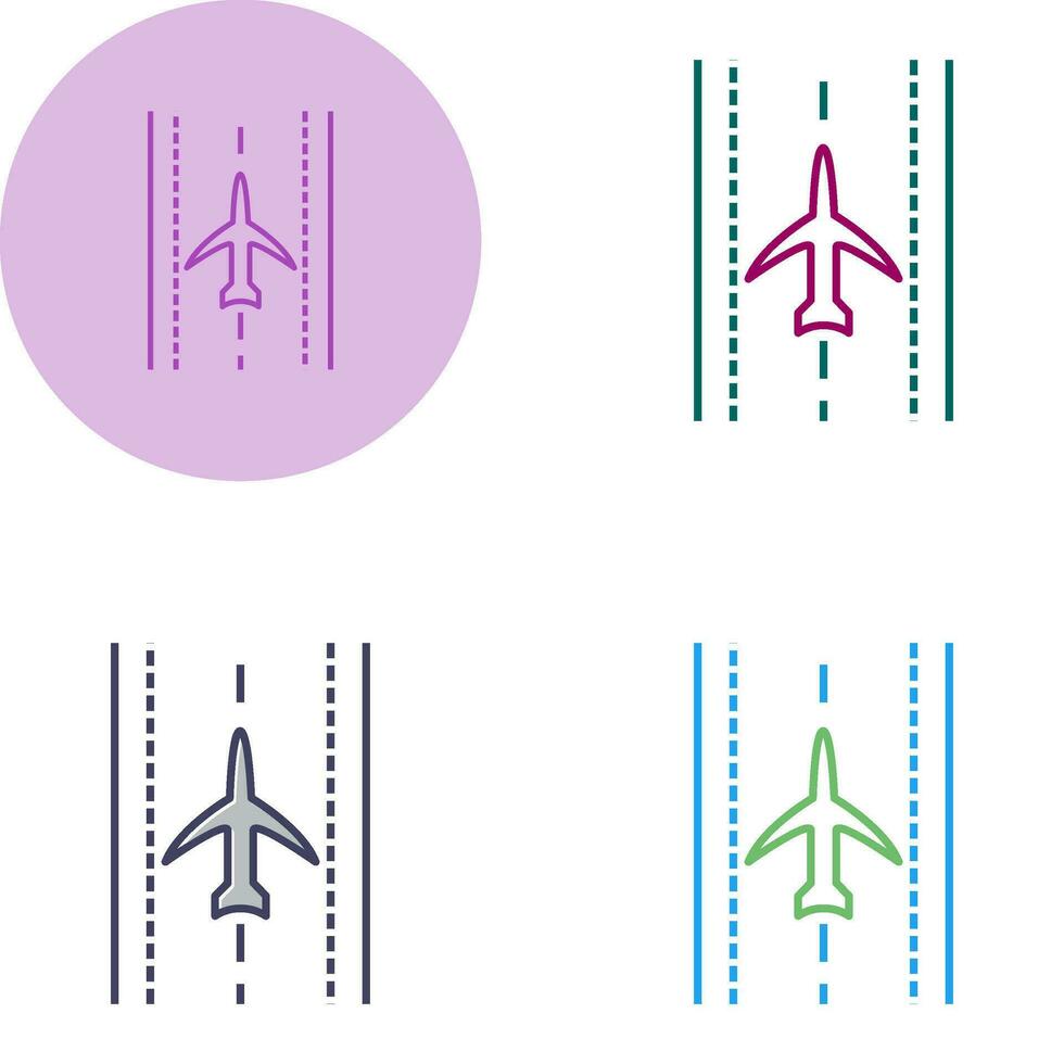 Plane on Runway Vector Icon