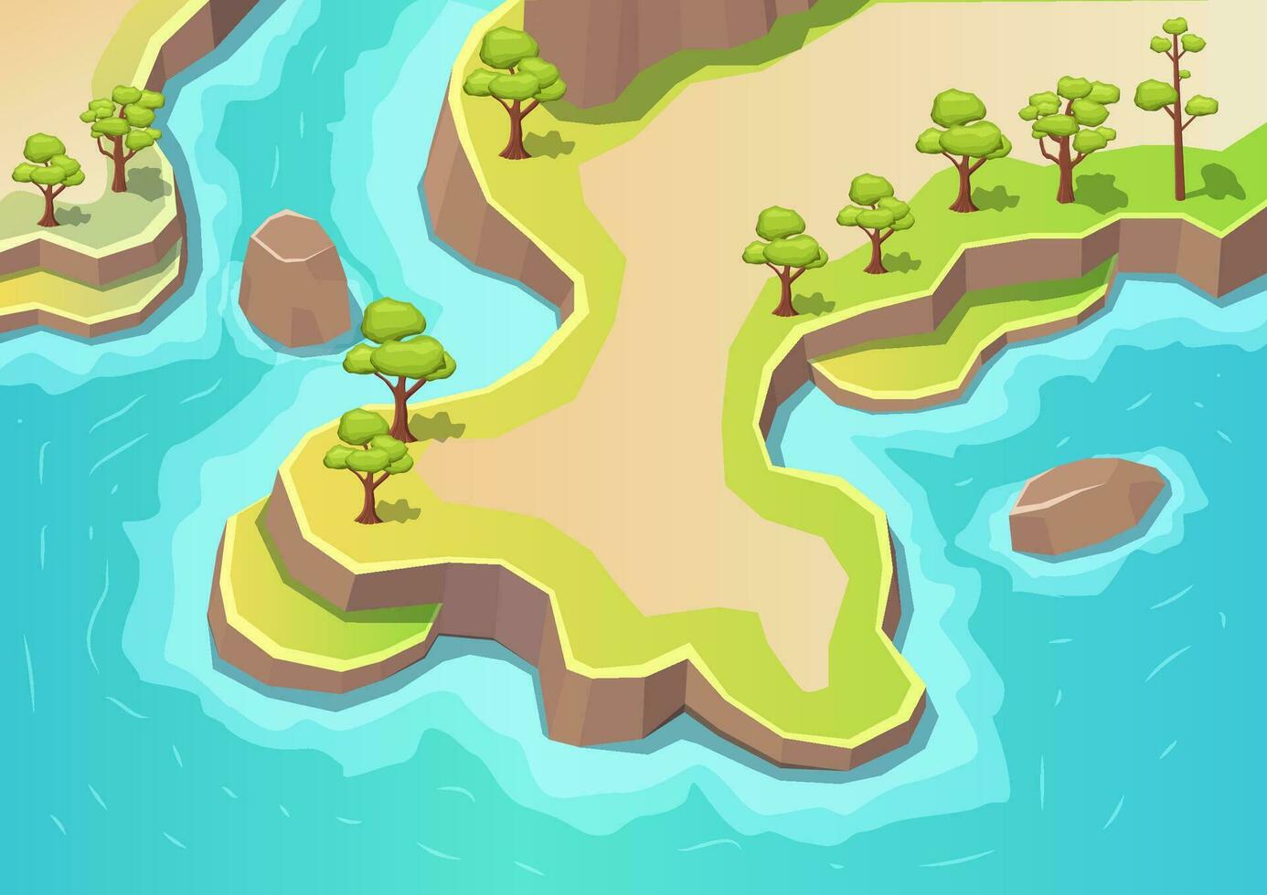 Seashore of tropical island. vector