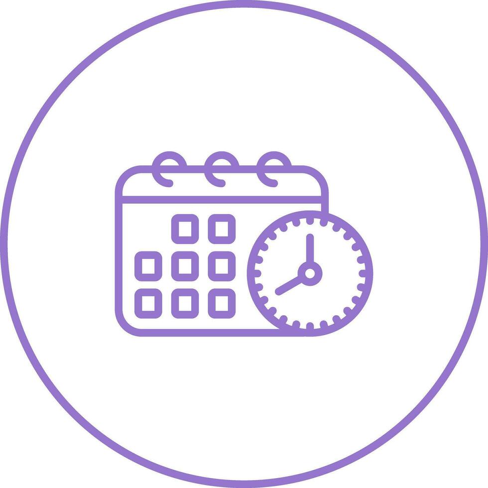 Calendar with clock Vector Icon