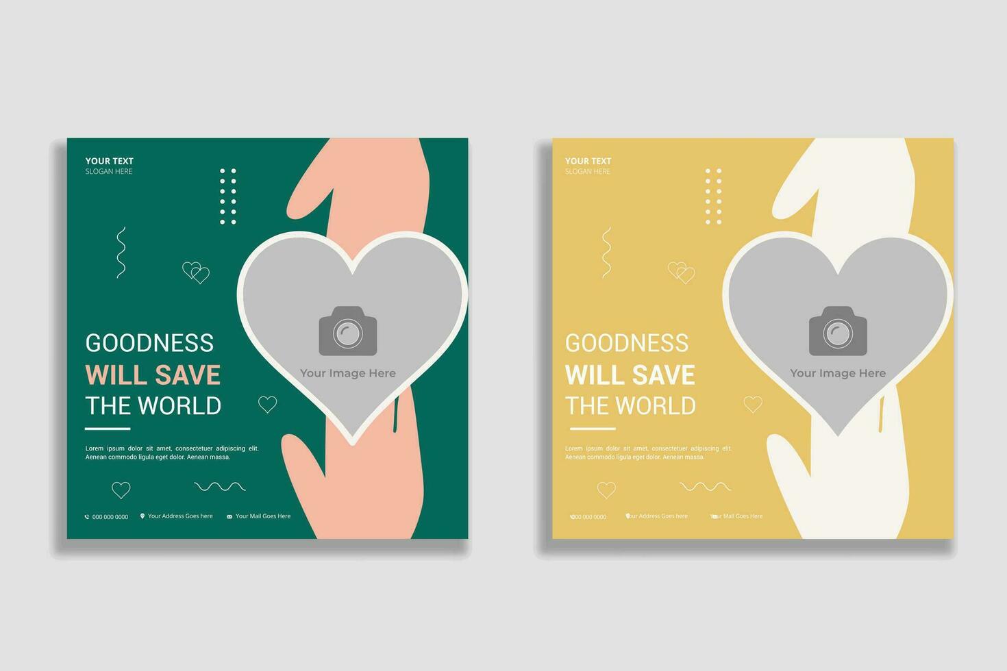 Charity social media and web banner template vector