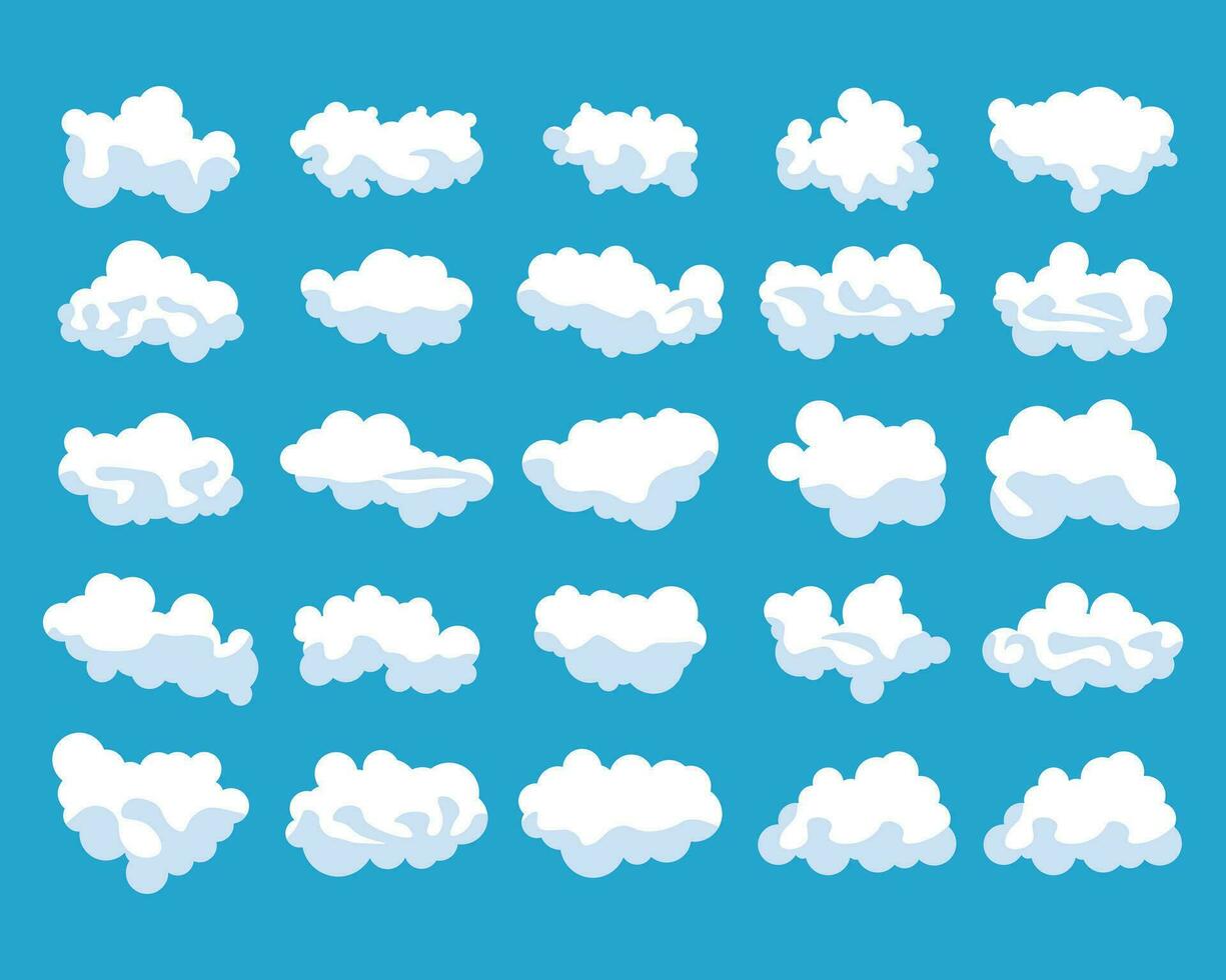 dibujos animados nubes moderno, icono elementos ilustración vector