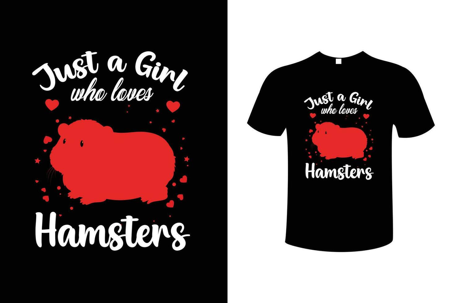 Hamster Pig Typography Vintage Illustration Vector T-shirt Design Template
