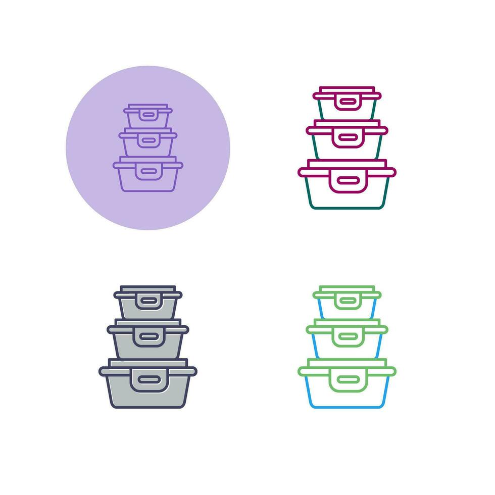 Plastic Food Container Vector Icon