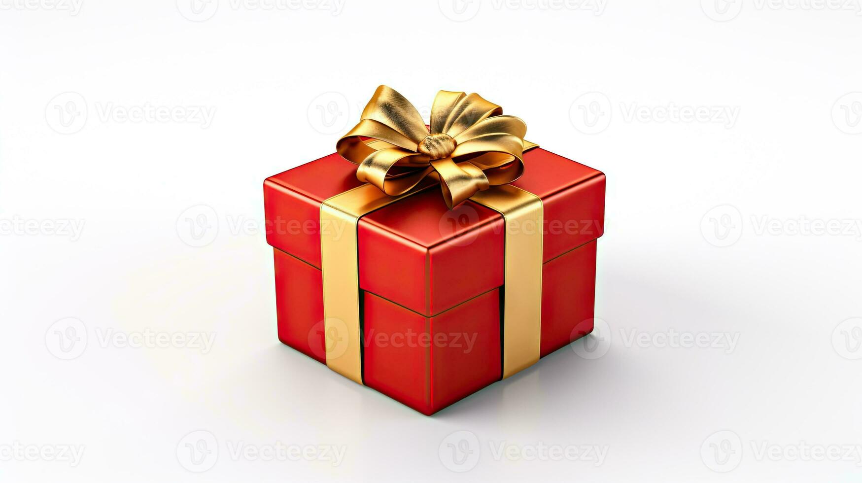 gift box with ribbon isolated on background created with Generative Al technology photo