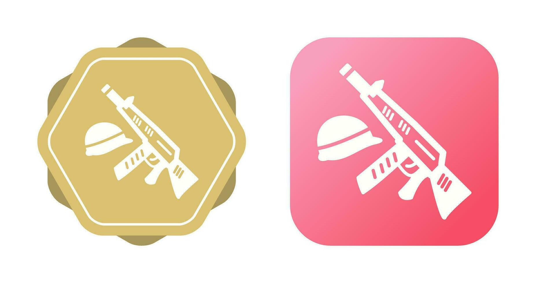 Gun and Helmet Vector Icon