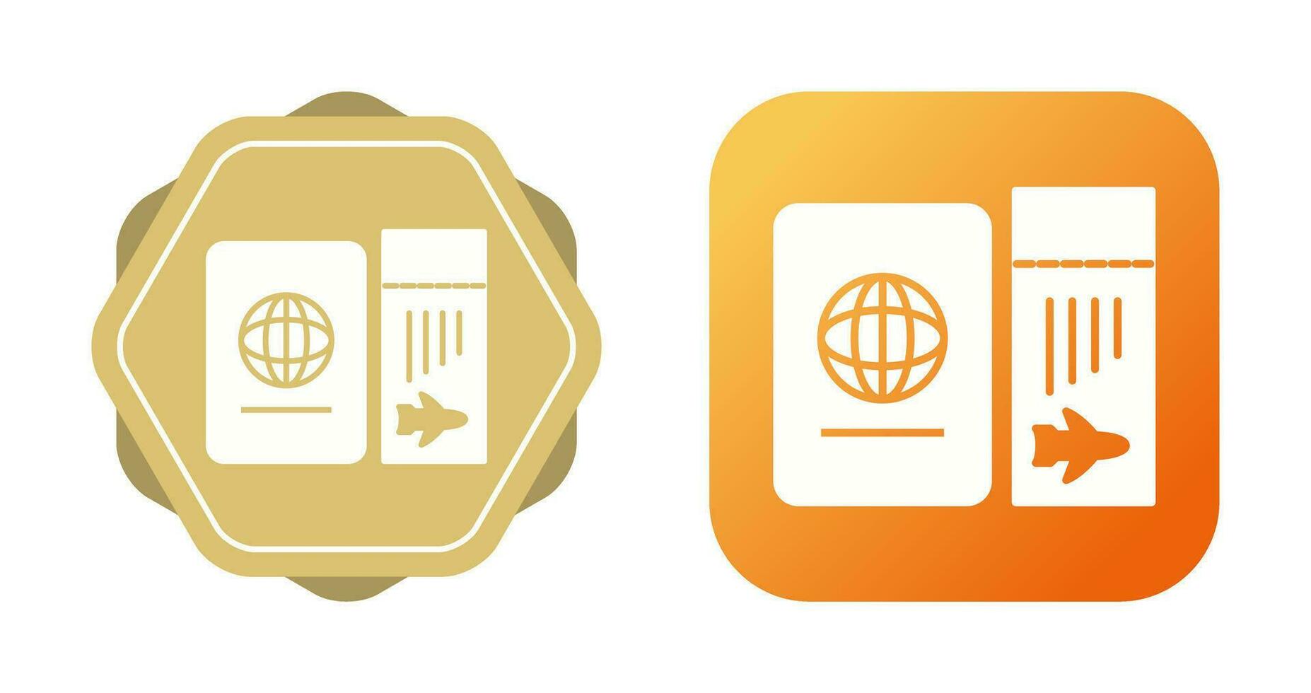 Ticket and Passport Vector Icon