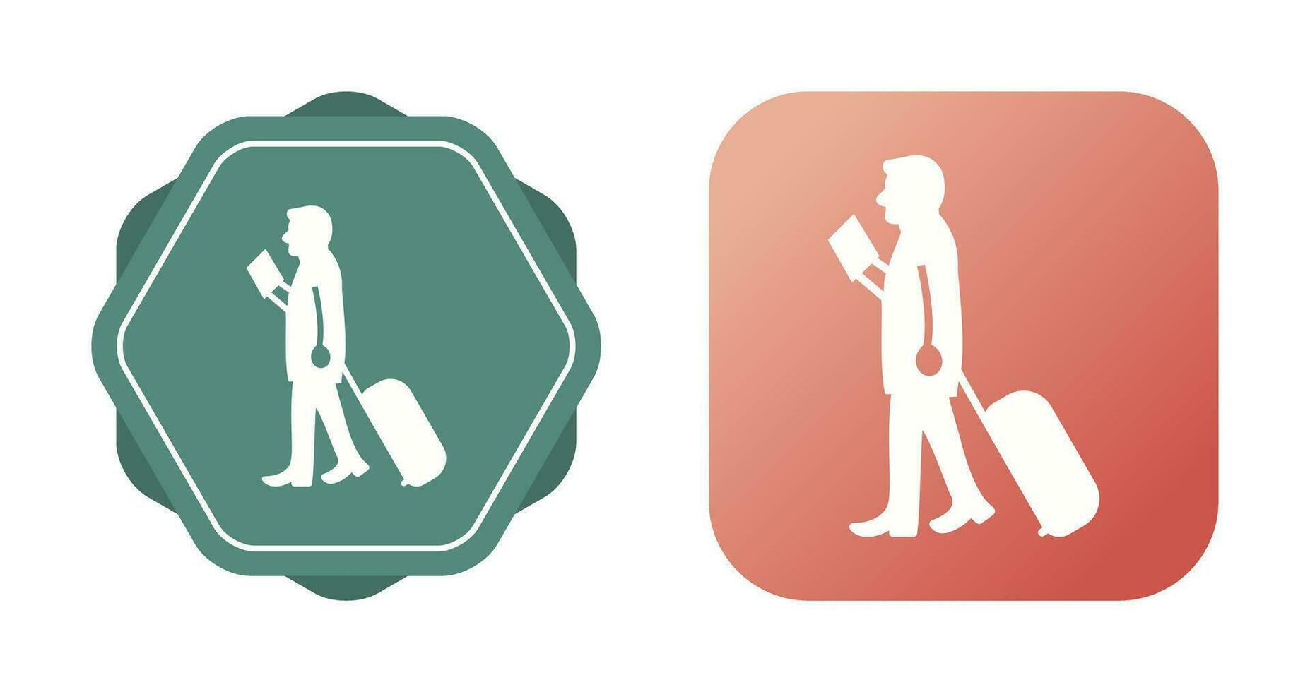 Walking with Luggage Vector Icon