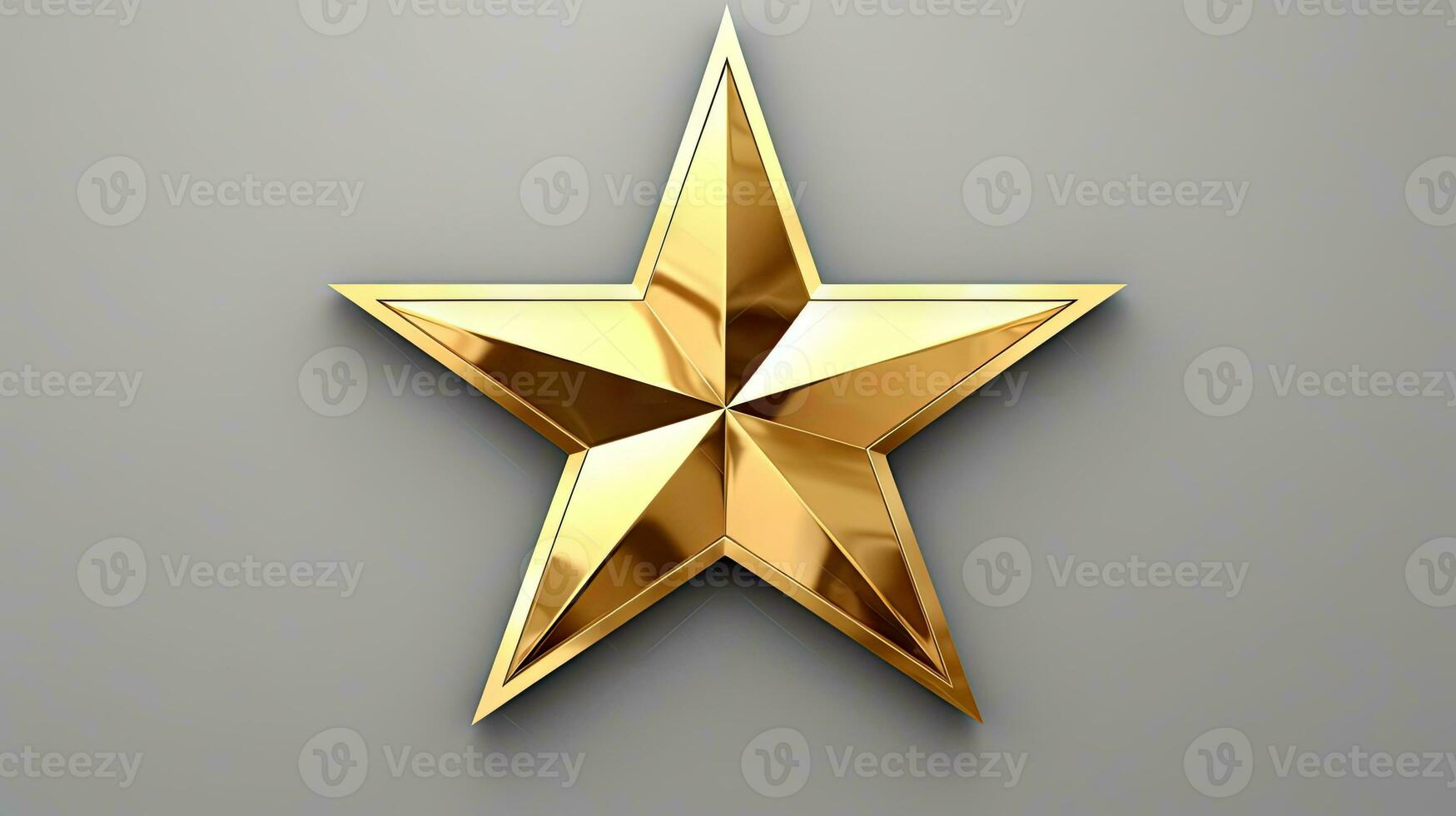 Macro of gold Christmas star isolated on white background created with Generative Al technology photo