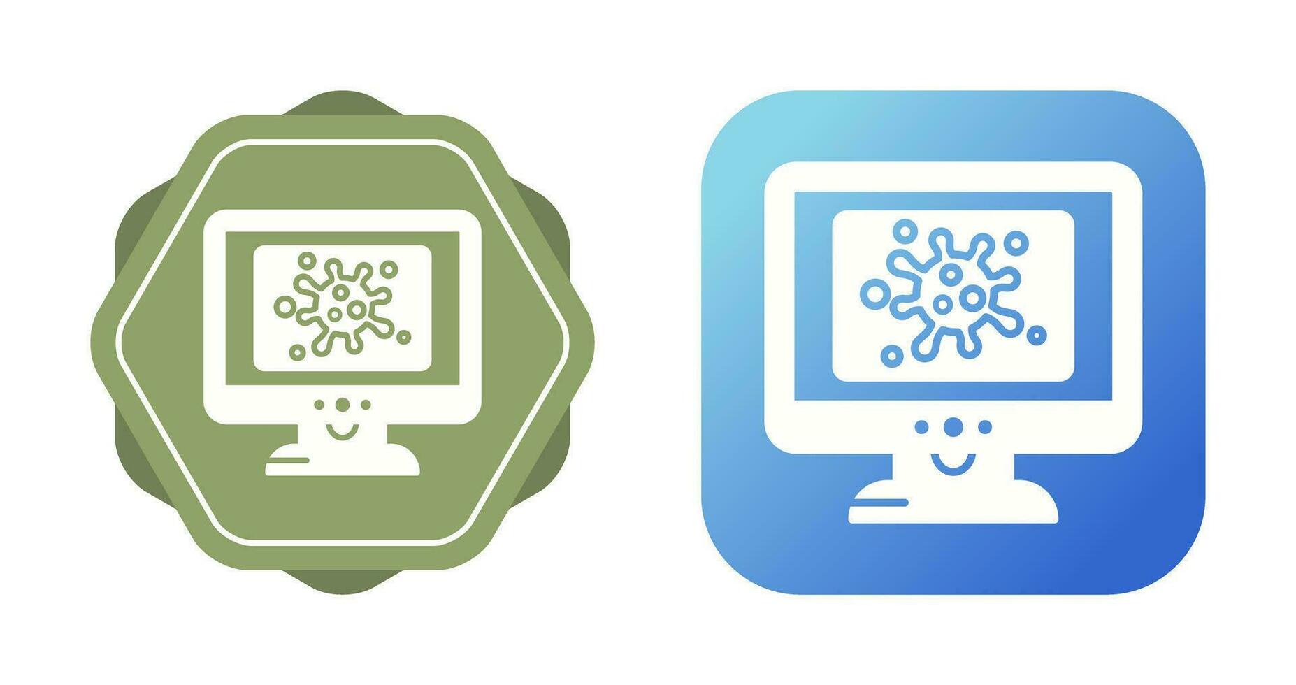 icono de vector de virus lcd