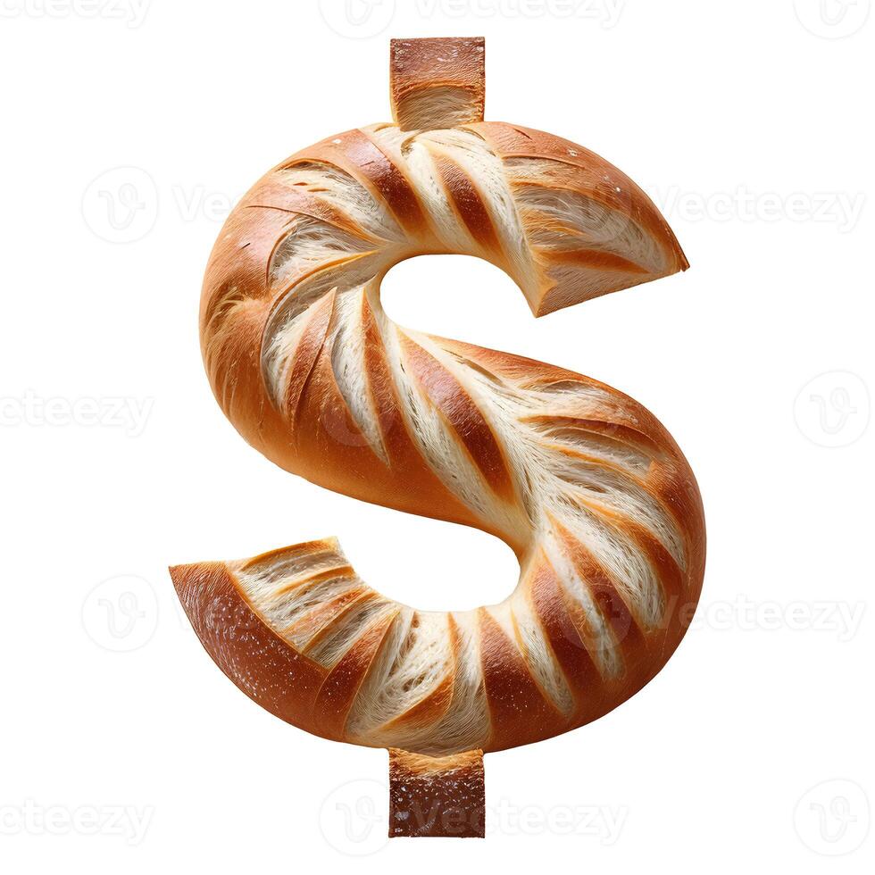 Bread typography text design dollar sign, photo