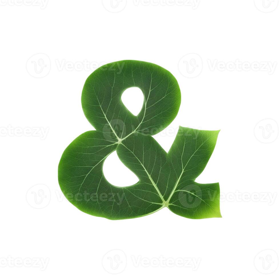 Green leaf typography text design and sign, photo