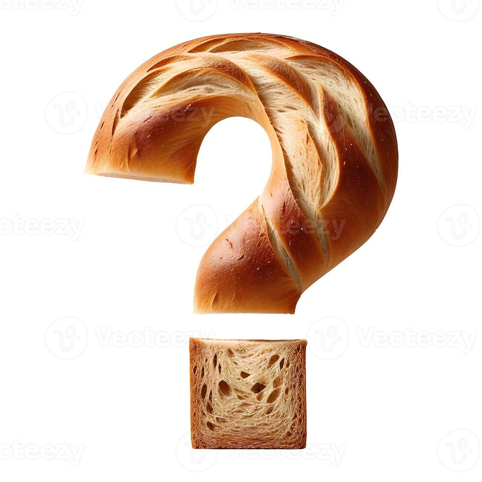 Bread typography text design question mark, AI Generative photo