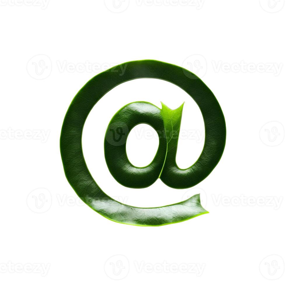 Green leaf typography text design at sign, photo