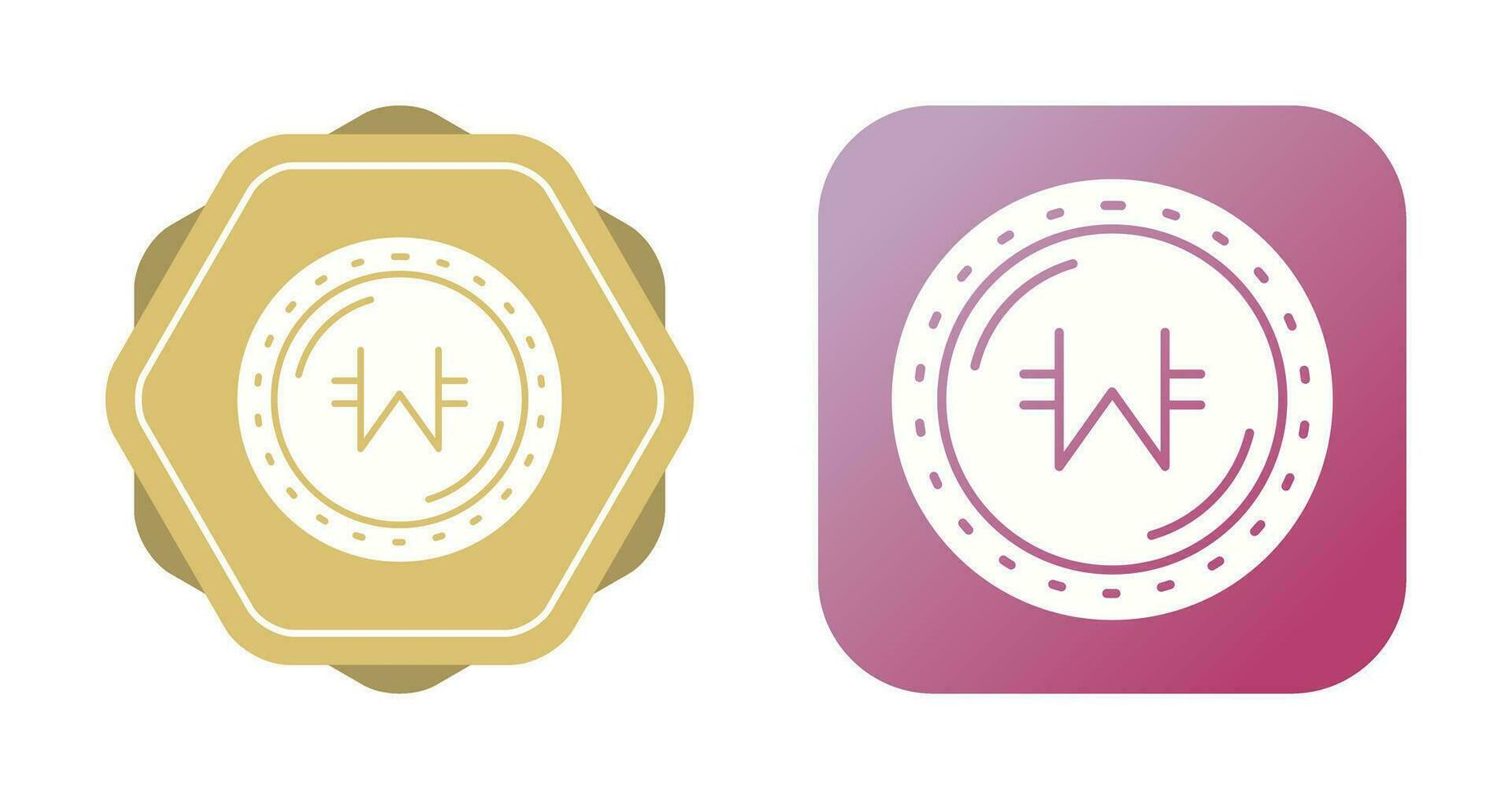 Won Currency Vector Icon