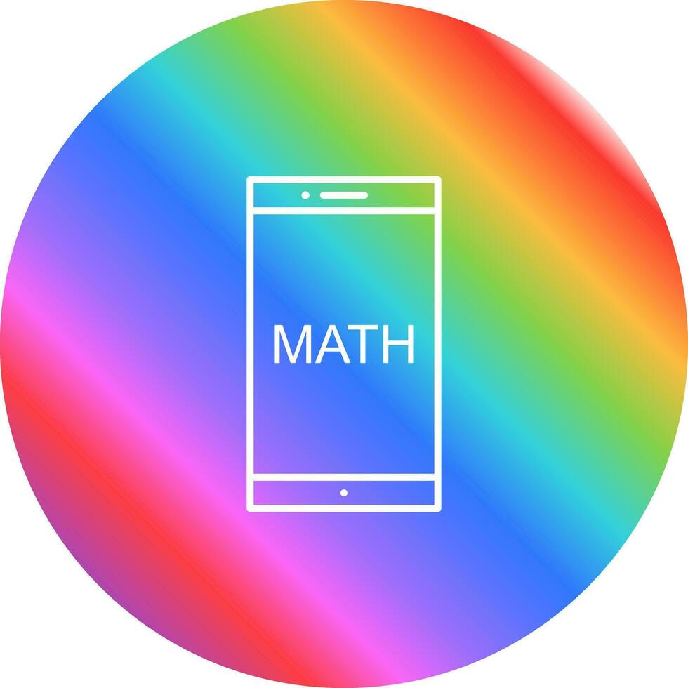 estudiando matemáticas en el icono de vector móvil