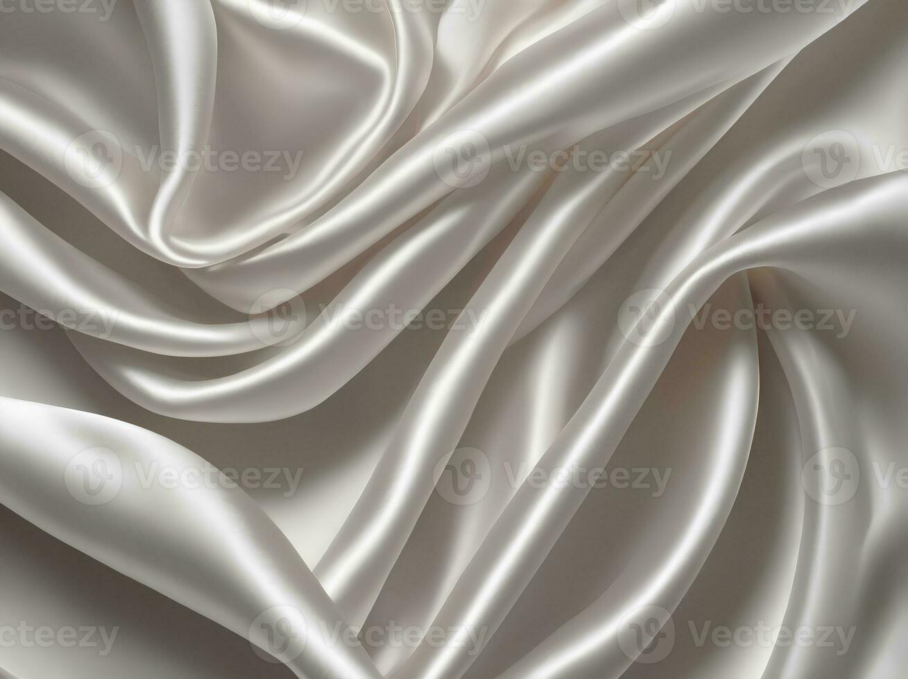 White satin silk soft fluttering fabric background, generative AI photo