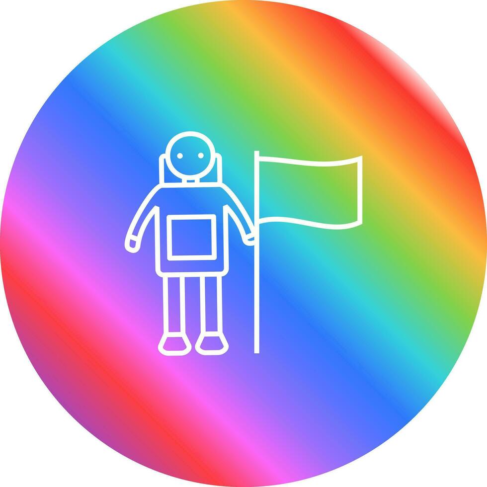 Man with Flag Vector Icon