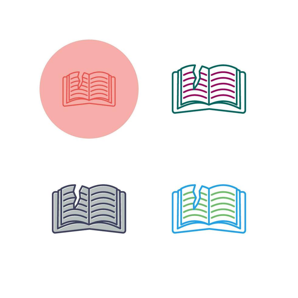 Teared Book Vector Icon