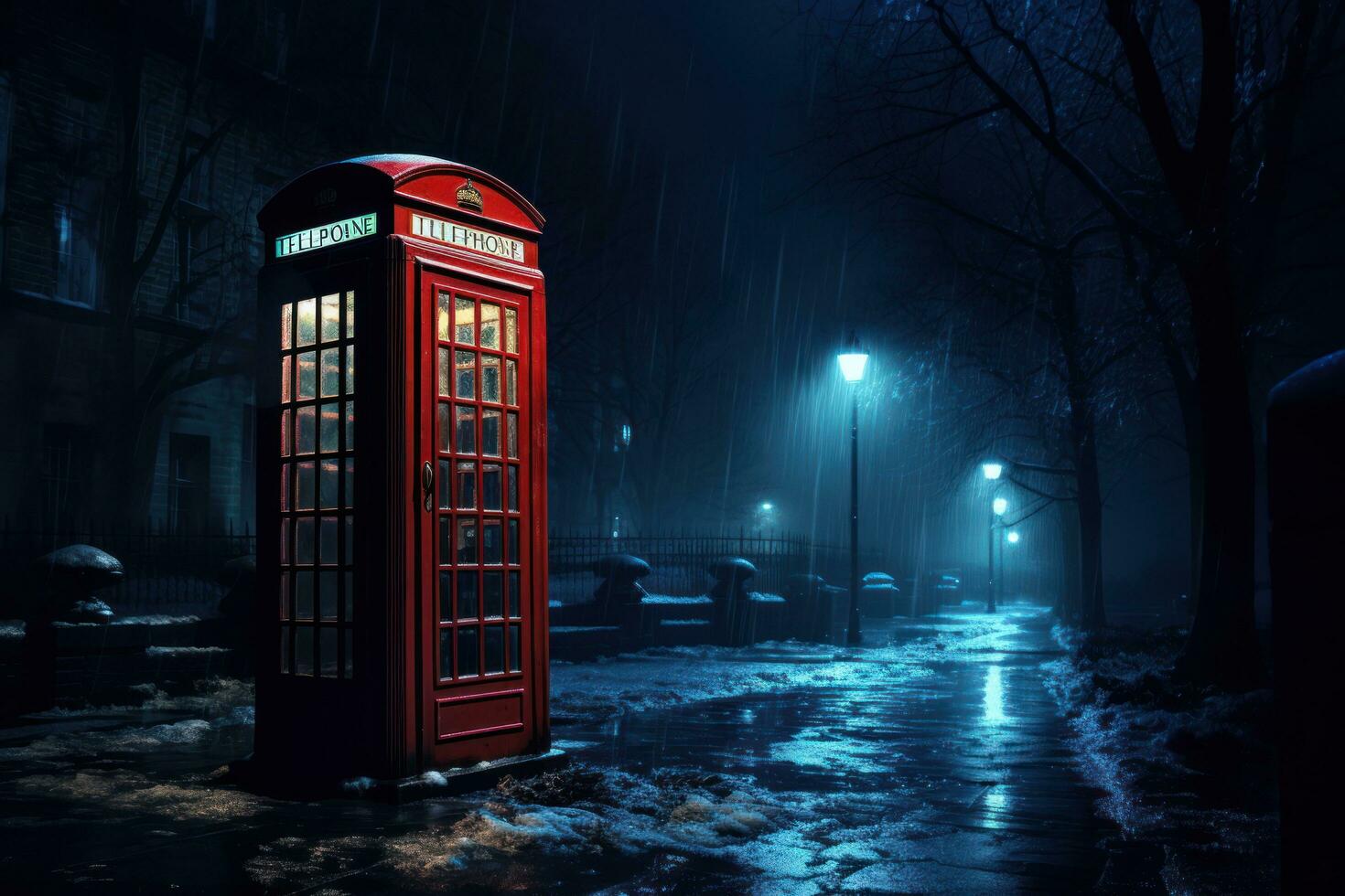 A  red telephone booth photo