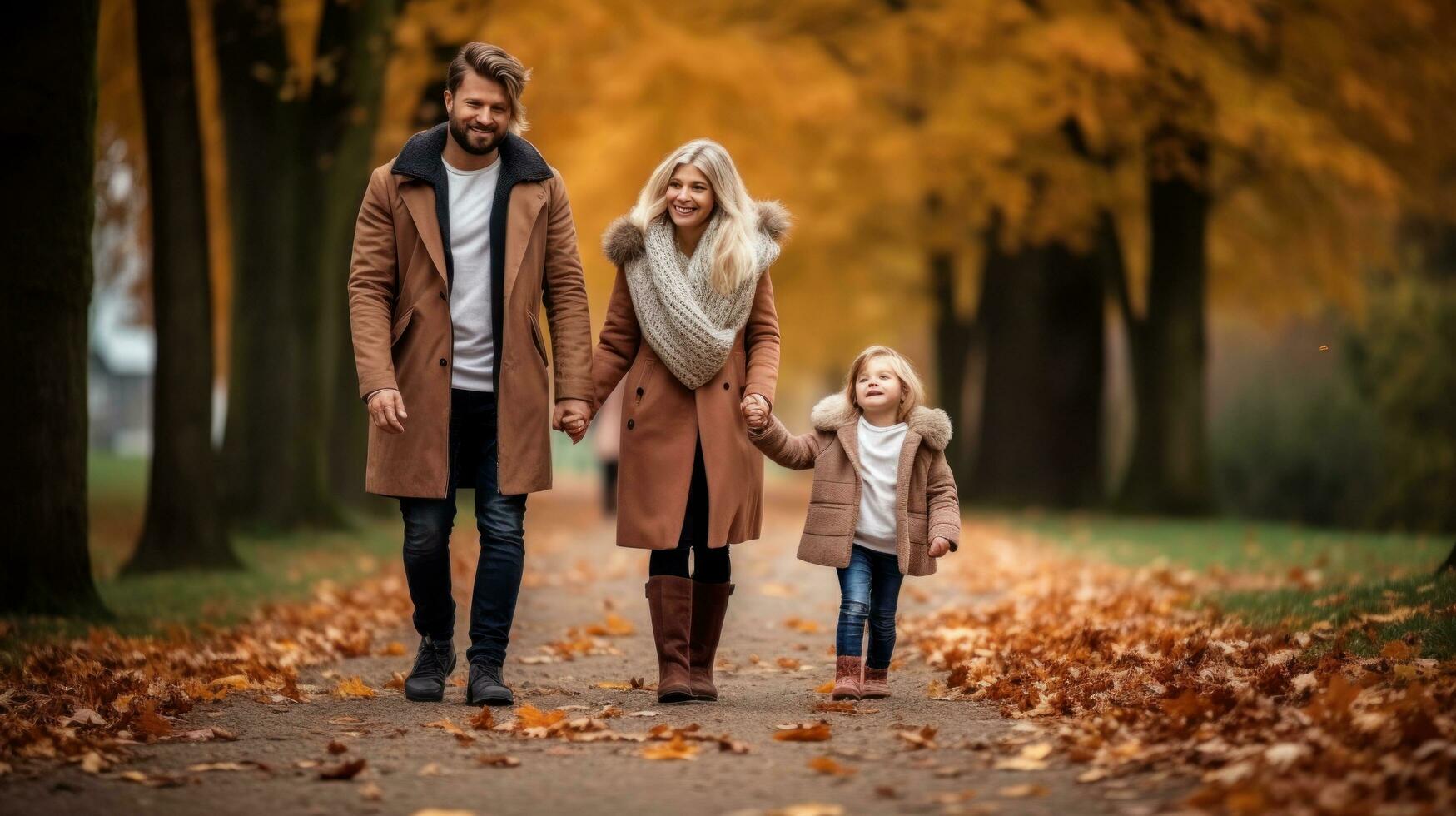 Happy family in the park photo