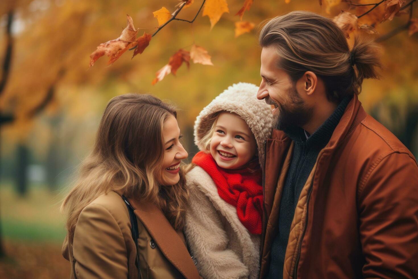 Happy family in the park photo