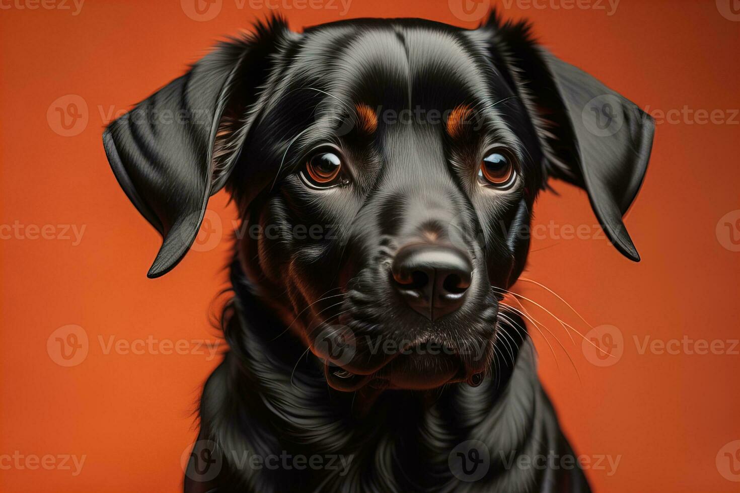 Portrait of a cute dog on a colorful background. Studio shot. ai generative photo
