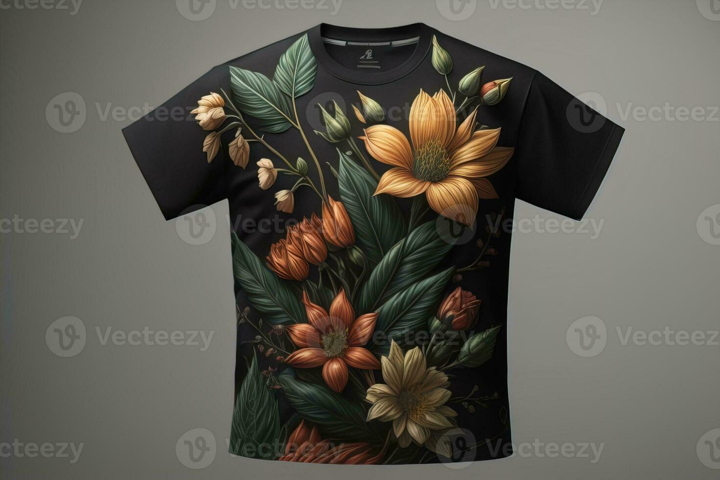 Colorful t-shirts in front of dark background. ai generative photo