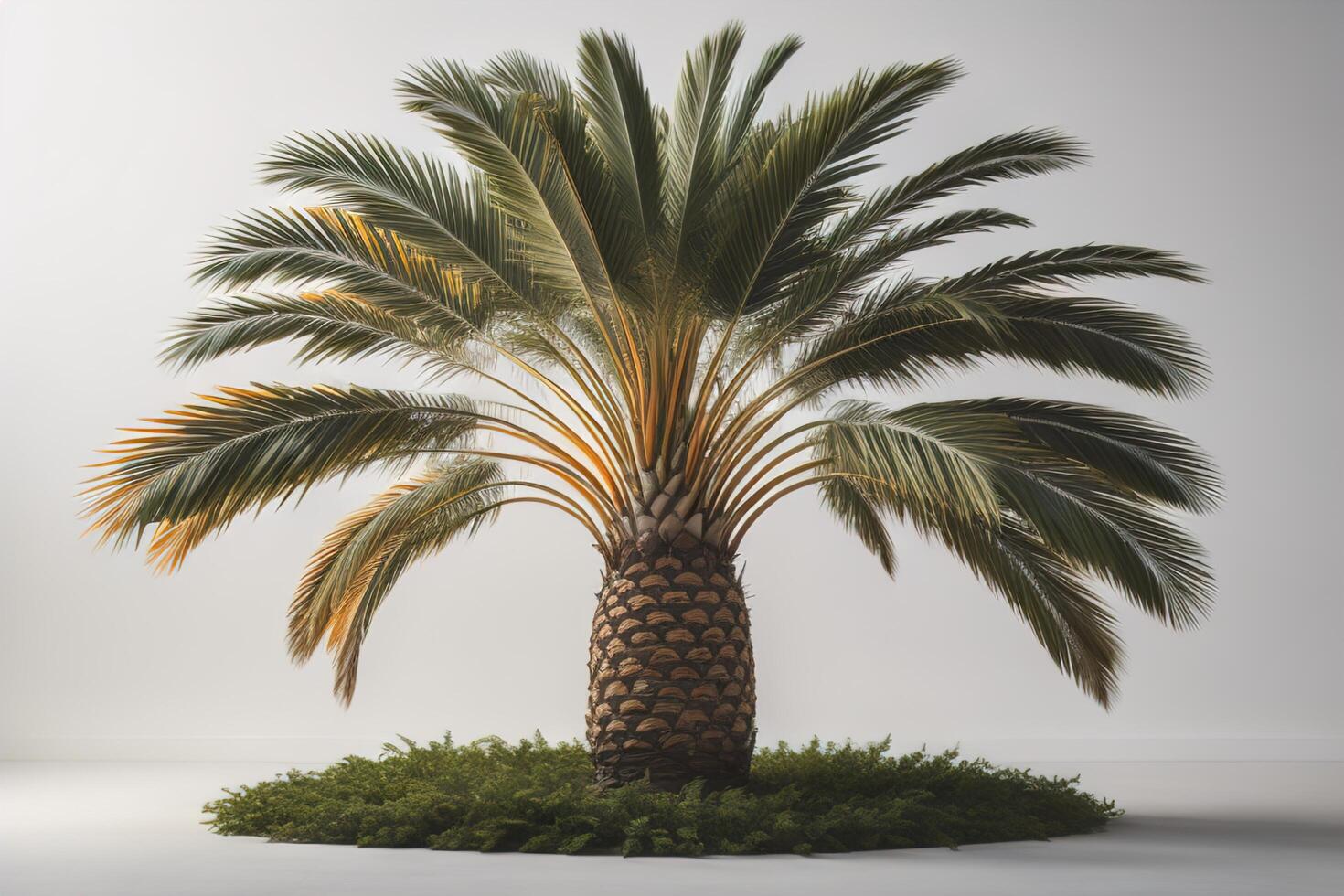 Palm tree on white background. photo