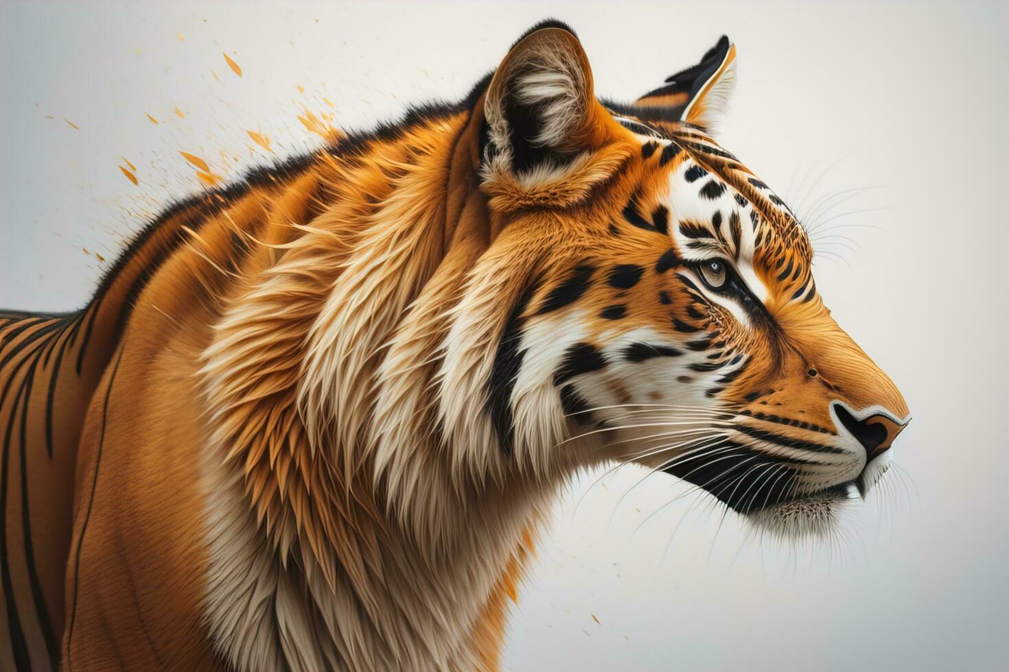Portrait of a tiger on a solid color background. Close-up. ai generative photo