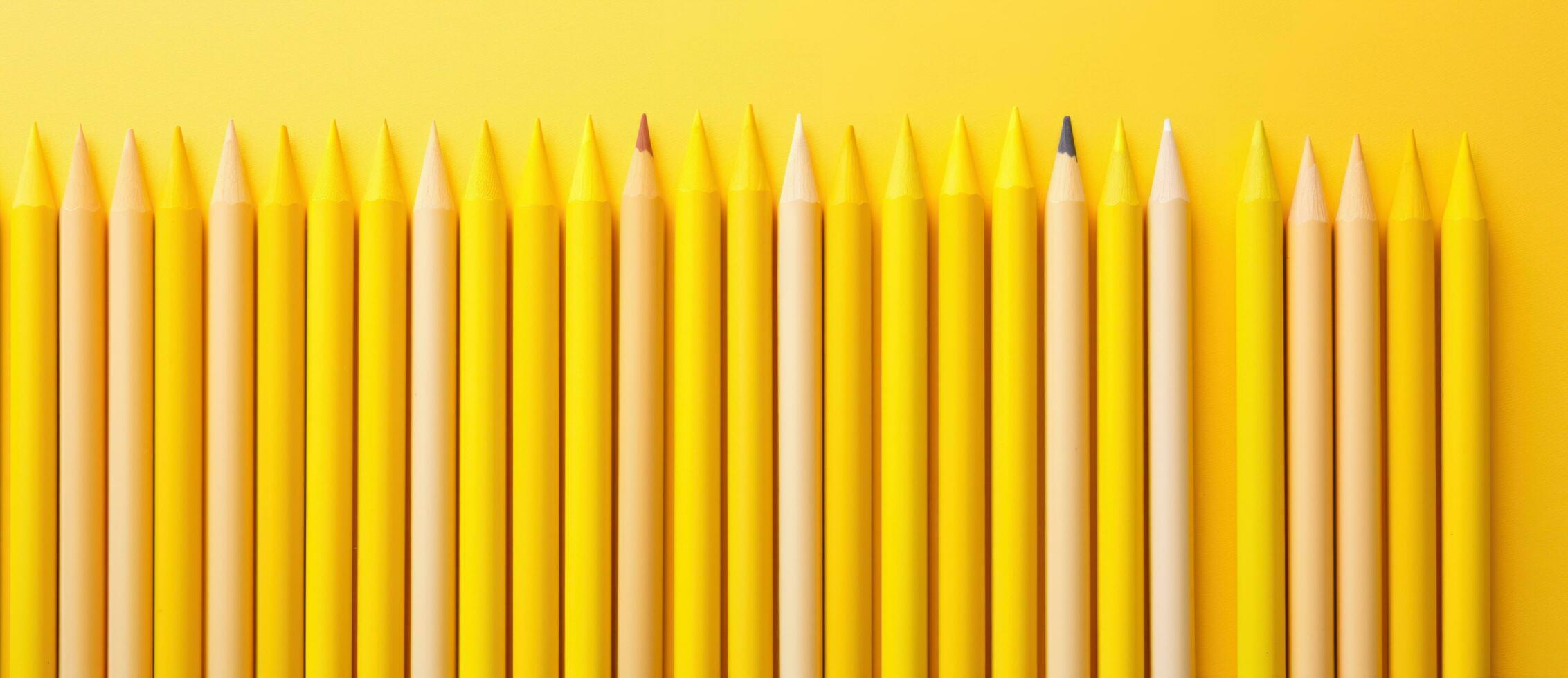 Yellow pencils background photo