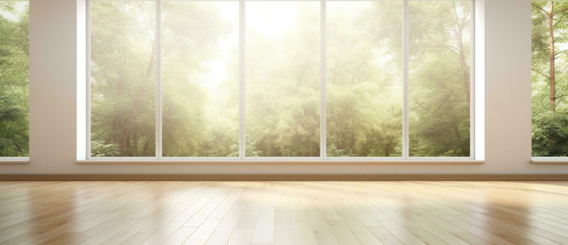 vacío habitación con pantano ventana y de madera piso foto