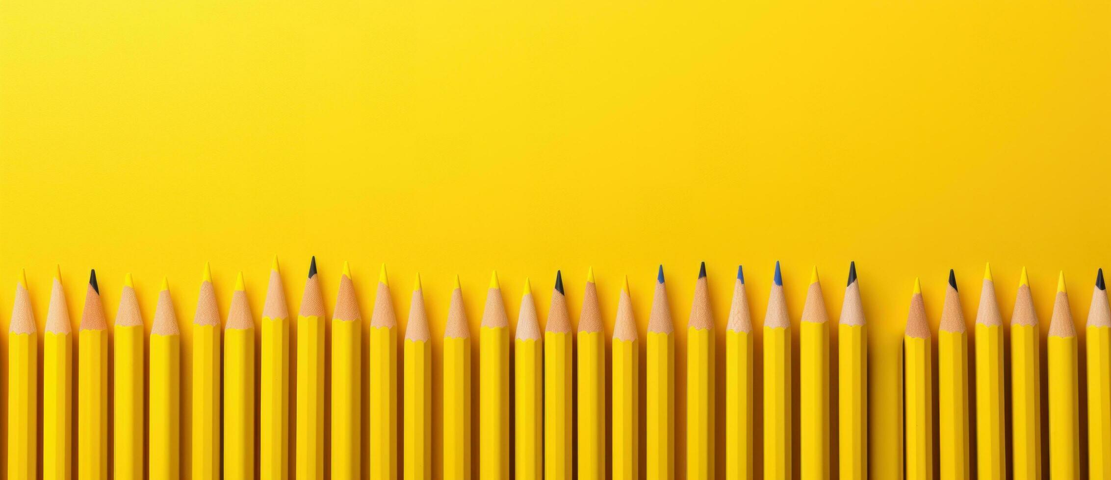 Yellow pencils background photo