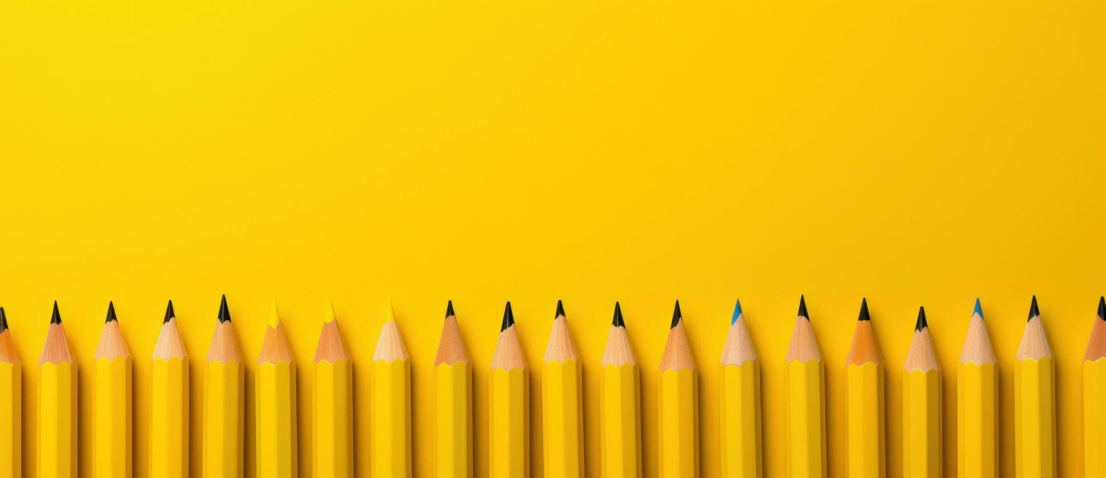 Yellow pencils background photo