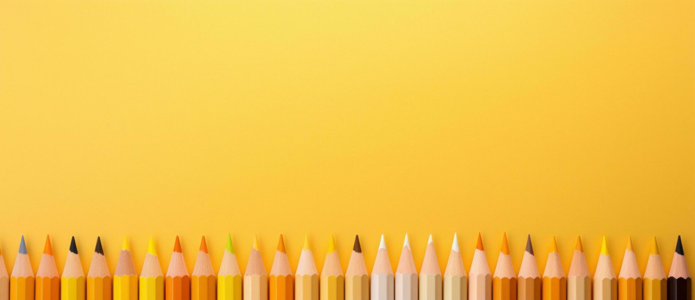 Yellow pencils background photo