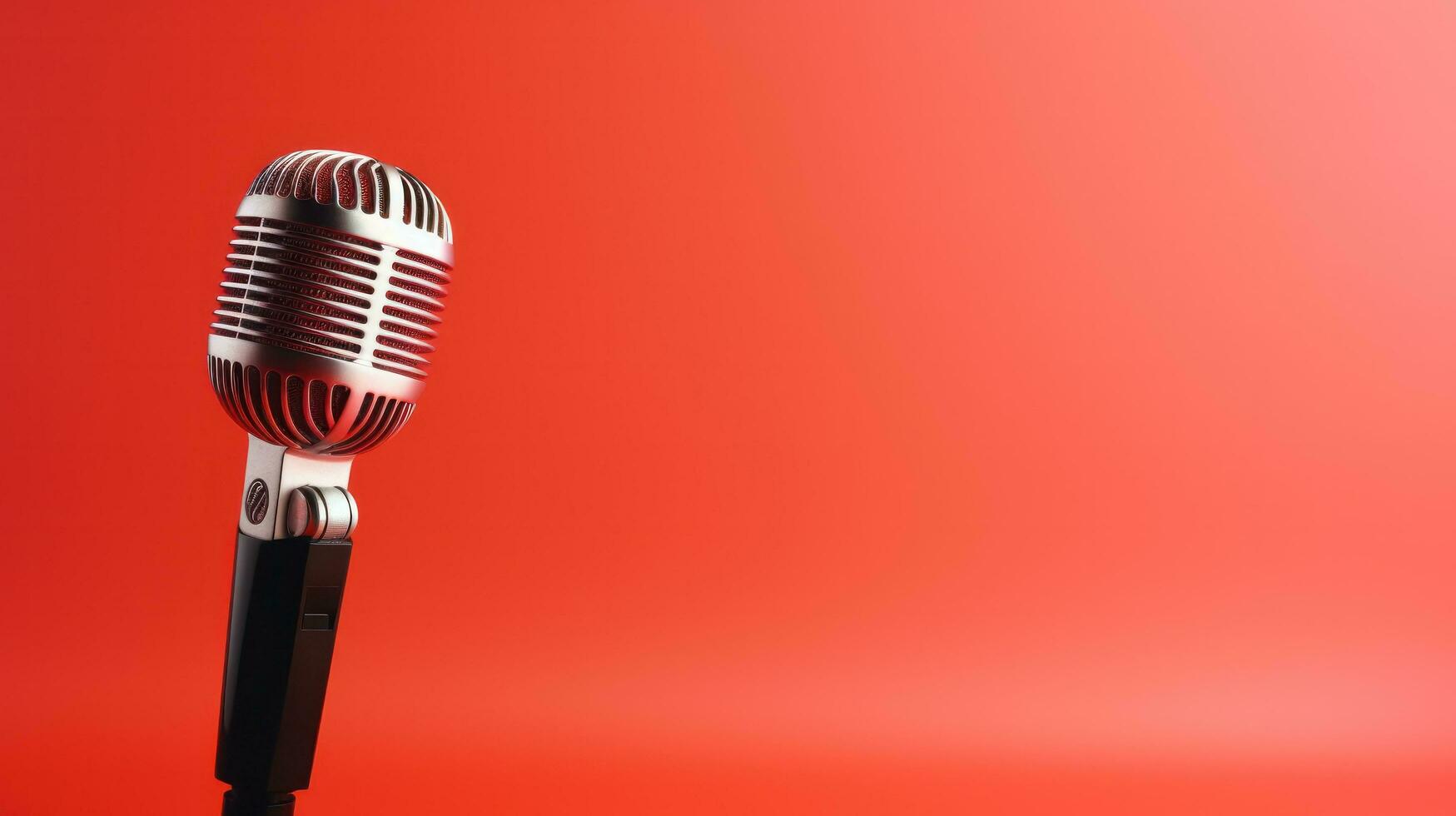 A professional microphone with a minimalist background photo