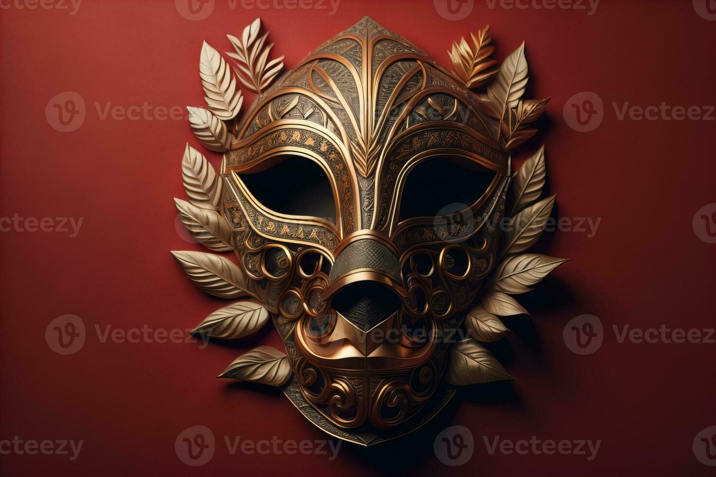 Mardi Gras mask isolated on solid color background. ai generative photo