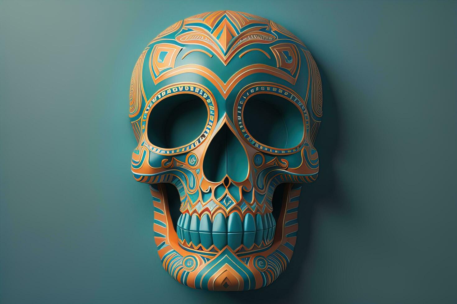 Day of the Dead sugar skull. Mexican sugar skull. ai generative photo