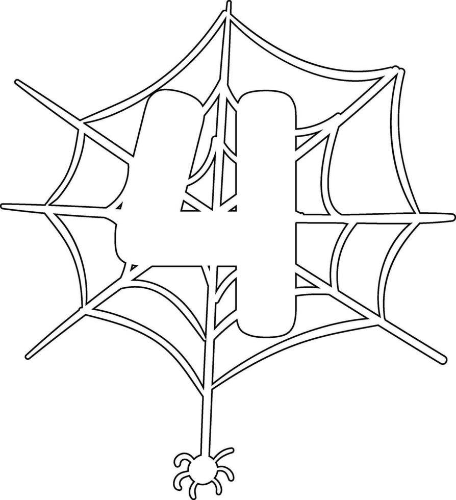Number 4 on the web holiday decoration. vector
