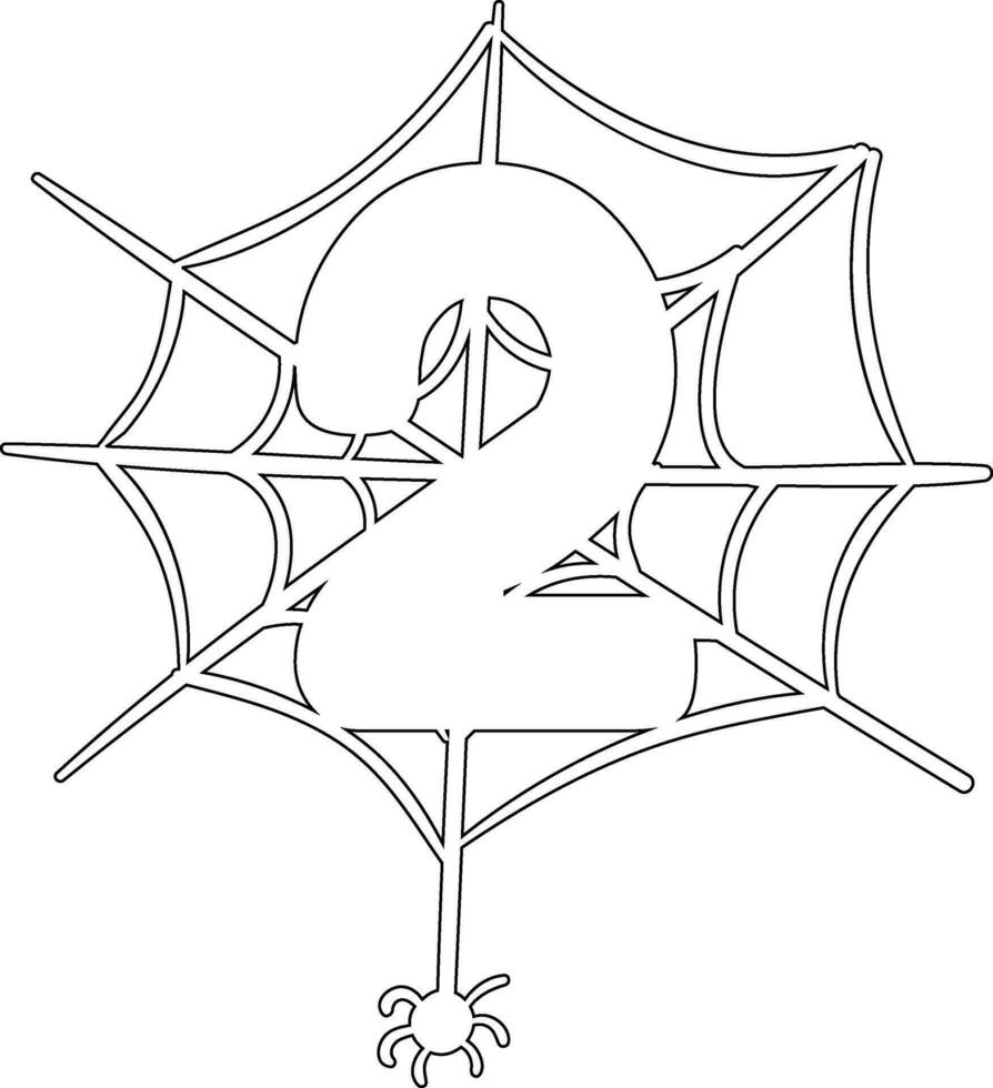 Number 2 on the web holiday decoration. vector