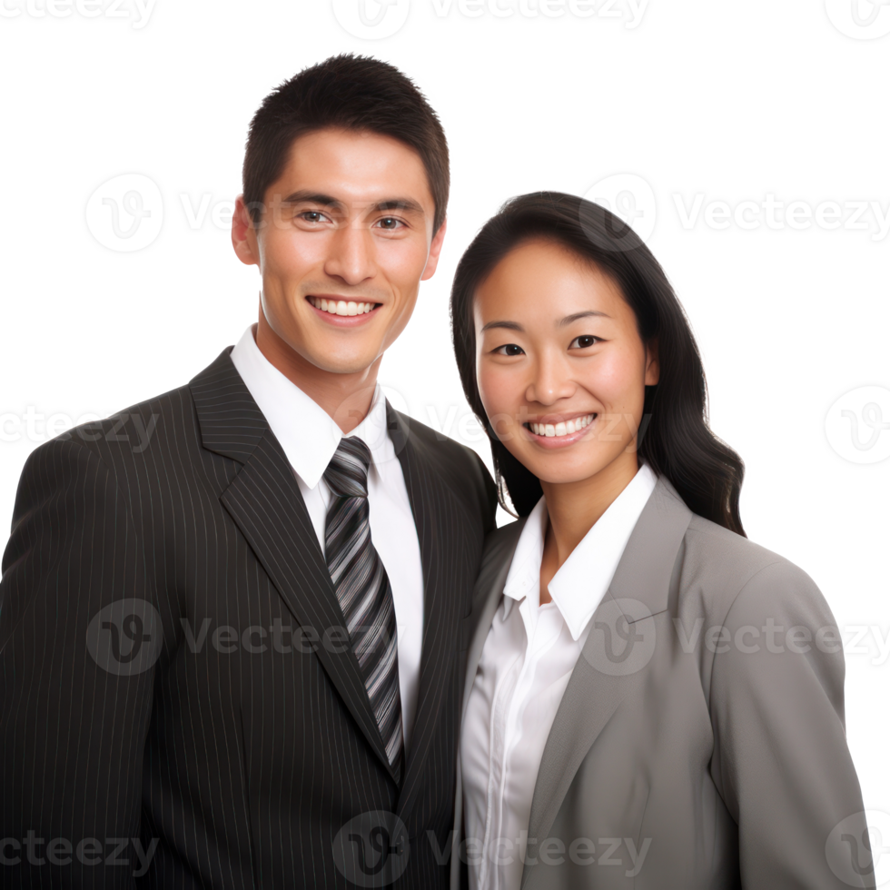 Happy multi ethnic business couple isolated png