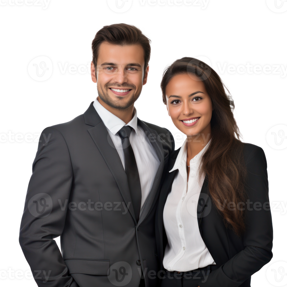 Happy multi ethnic business couple isolated png
