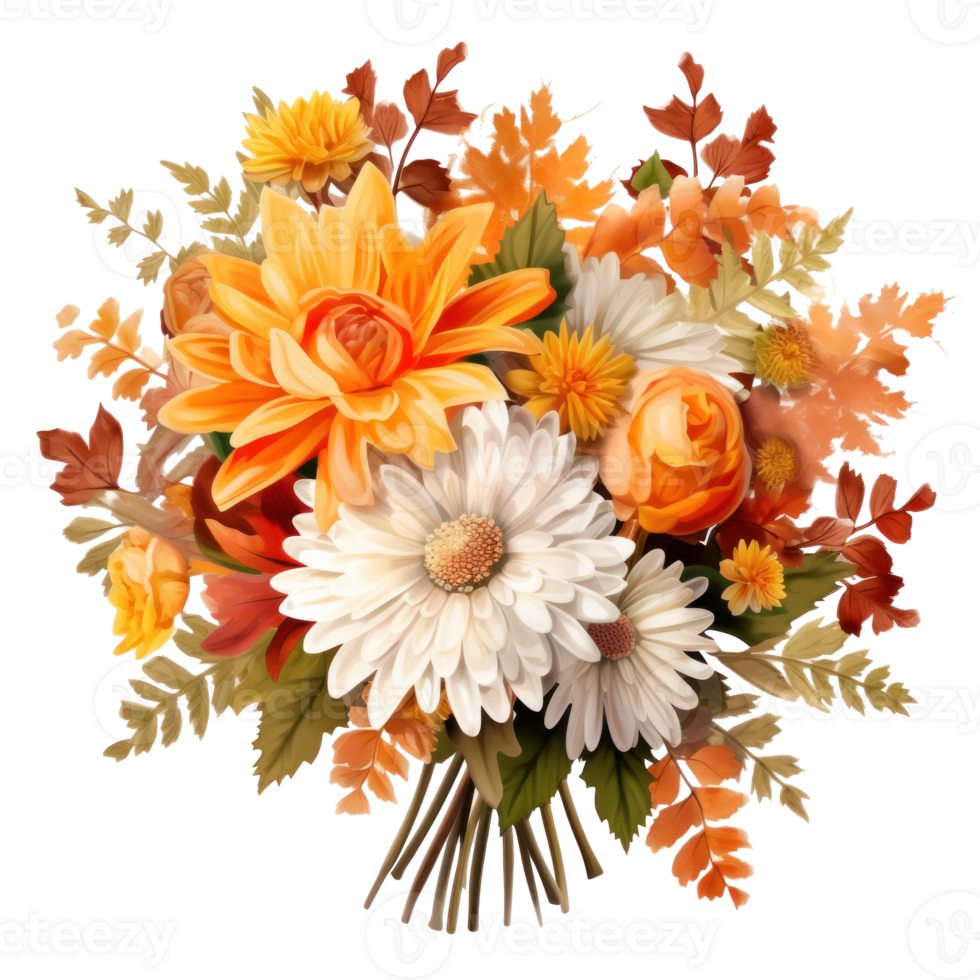 l'automne fleurs bouquet isolé png