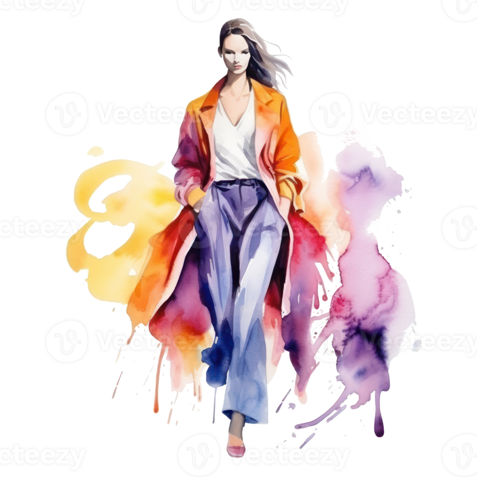 aguarela moda ilustração isolado png