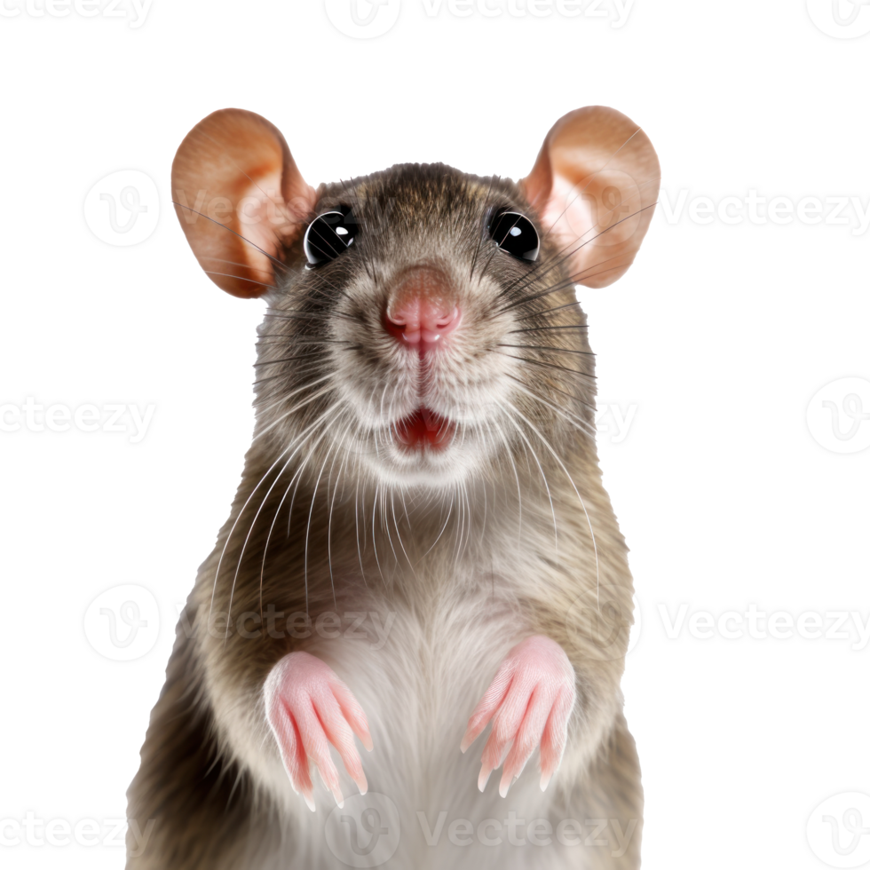 Cute rat face isolated png