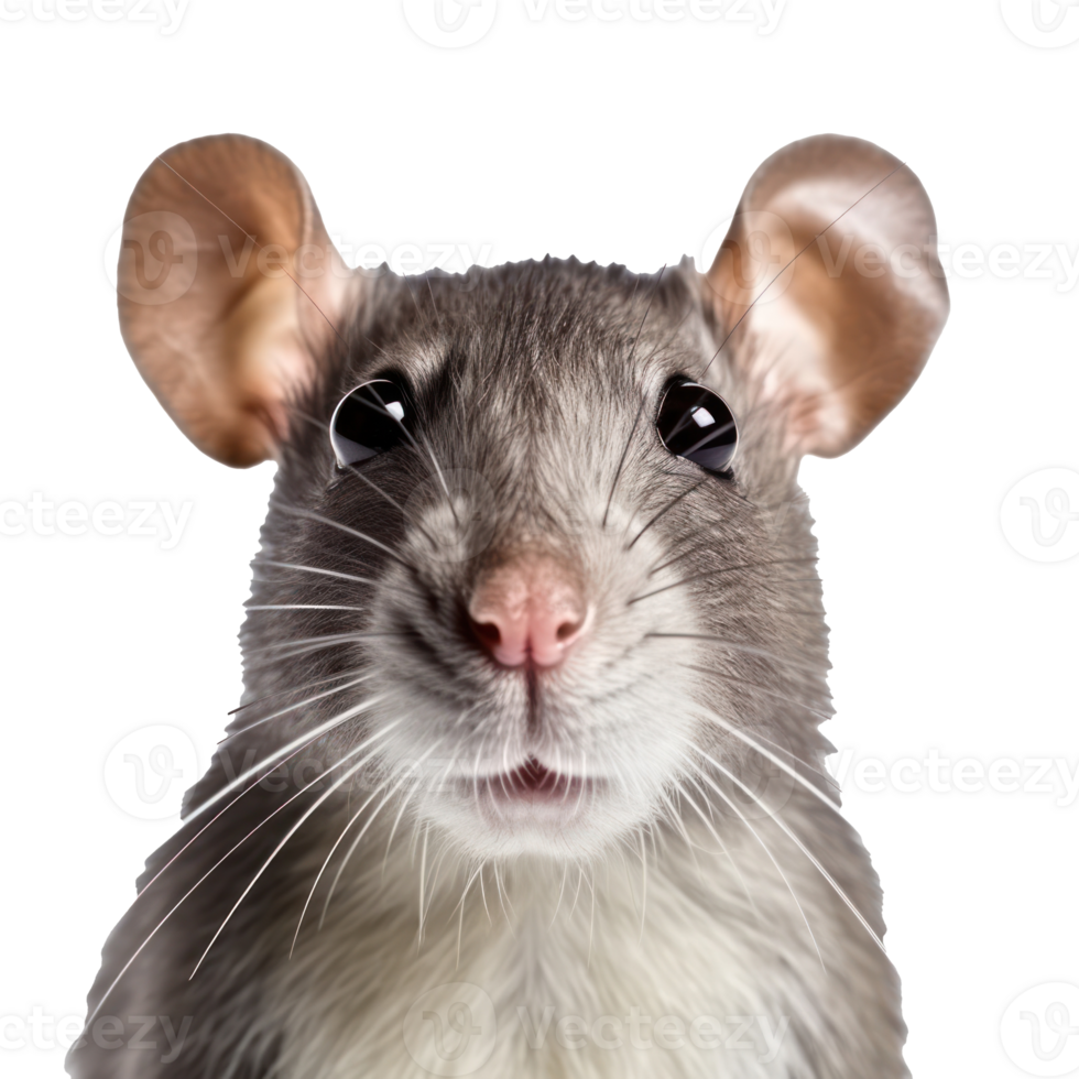 Cute rat face isolated png